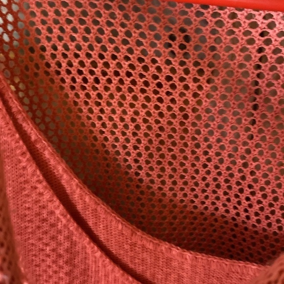 Fashion Bug Vintage Y2K Netted / Tank Top Knit Lined Sweater Coral Salmon - Picture 4 of 4